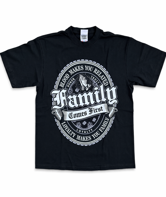American Printed Tee "Family Comes First_Bottle Crest" _ CLEARANCE _